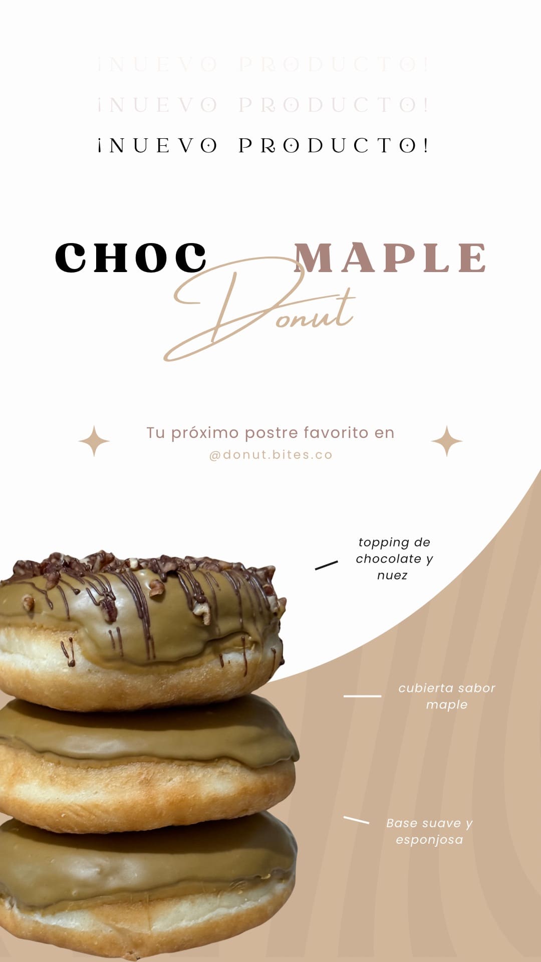 Dona sabor chocolate maple con nuez, Monterrey